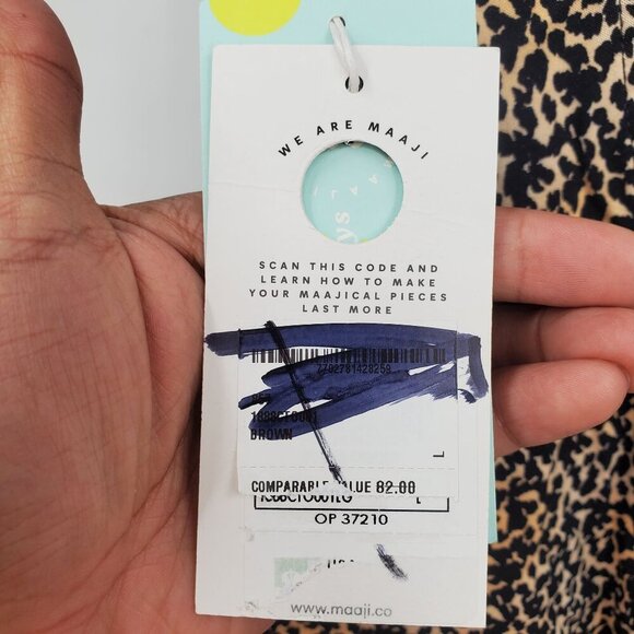 Maaji Tie Front Animal Print Long Sleeve Cover Up Top Women Size Large NWT - Picture 8 of 12